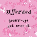 Offended poster with butterflies