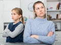 Offended woman and her teenage daughter