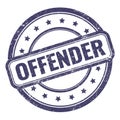OFFENDER text on indigo blue grungy vintage round stamp Royalty Free Stock Photo
