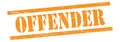 OFFENDER text on orange grungy lines stamp Royalty Free Stock Photo