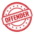 OFFENDER text on red grungy vintage round stamp Royalty Free Stock Photo