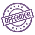 OFFENDER text written on purple violet vintage stamp Royalty Free Stock Photo