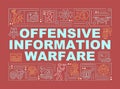 Offensive information warfare word concepts red banner