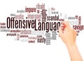 Offensive Language word cloud hand writing concept Royalty Free Stock Photo
