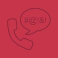 Offensive phone talk color linear icon