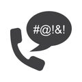 Offensive phone talk glyph icon