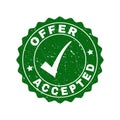 Offer Accepted Grunge Stamp with Tick Royalty Free Stock Photo