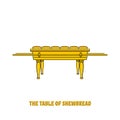 Offer bread table in the tabernacle and temple of Solomon. A ritual object in the rites of the Jewish religion Royalty Free Stock Photo