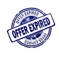 Offer expired word with blue round stamp Royalty Free Stock Photo
