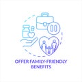 Offer family-friendly benefits blue gradient concept icon