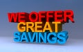 we offer great savings on blue Royalty Free Stock Photo