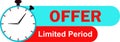 offer label, Limited offer banner, Limited offer icon, List time offer, limited period, special offer