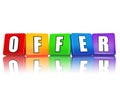 Offer - letters in color cubes Royalty Free Stock Photo