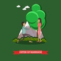 Offer of marriage vector illustration in flat style