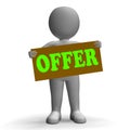 Offer Sign Character Means Special Offers And