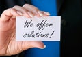 We offer solutions Royalty Free Stock Photo