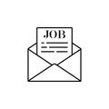 offer to work in envelope. Element of job interview icon for mobile concept and web apps. Thin line offer to work in envelope can Royalty Free Stock Photo