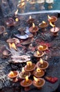 Candles in Dakshinkali Temple in Pharping, Nepal Royalty Free Stock Photo