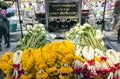 Offering of flowers in Wat Phra Kaew, Emerald Buddha Temple Royalty Free Stock Photo