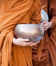 Food offering to a monk