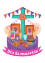 Offering vector for Day of the Dead, with traditional Mayan elements