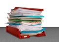 Office administration in-tray aka in tray isolated over white Royalty Free Stock Photo