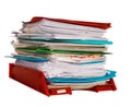 Office administration in-tray aka in tray isolated over white Royalty Free Stock Photo