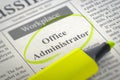 Office Administrator Join Our Team. 3D. Royalty Free Stock Photo