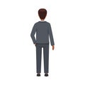 Office African American Man Character in Suit and Red Tie Standing Back View Vector Illustration Royalty Free Stock Photo