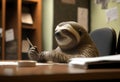 Office animal lazy employee pensive sloth worker