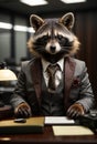 Whimsical Wildlife at Work Series - The Raccoon