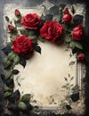 Gothic Rose Tapestry: Dark Oil Painted Background