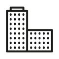 Office or Apartment building line art icon. Architecture business vector illustration