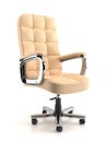 Office armchair of beige leather