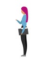 Office assistant flat color vector faceless character