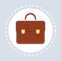 Office bag briefcase icon business concept flat Royalty Free Stock Photo