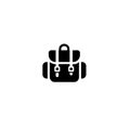 Office bag silhouette business line icon design