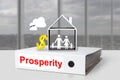 Office binder prosperity house family dollar symbol Royalty Free Stock Photo