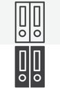 Office binders files line and solid vector icon set Royalty Free Stock Photo