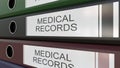 Office binders with Medical records tags 3D rendering
