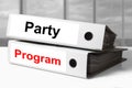 Office binders party program Royalty Free Stock Photo