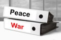 Office binders peace war Royalty Free Stock Photo