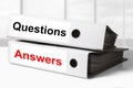 Office binders questions answers Royalty Free Stock Photo