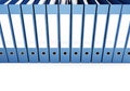 Office binders row on a white background 3D illustration, 3D rendering Royalty Free Stock Photo