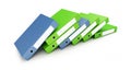 Office binders on a white background 3D illustration, 3D rendering