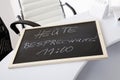 Office with blackboard showing reminder Royalty Free Stock Photo