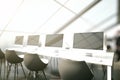 Office with blank computers filter Royalty Free Stock Photo