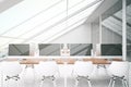 Office with blank computers front Royalty Free Stock Photo