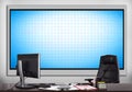 Office with blank plasma panel Royalty Free Stock Photo