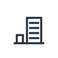 office block icon vector from property concept. Thin line illustration of office block editable stroke. office block linear sign Royalty Free Stock Photo